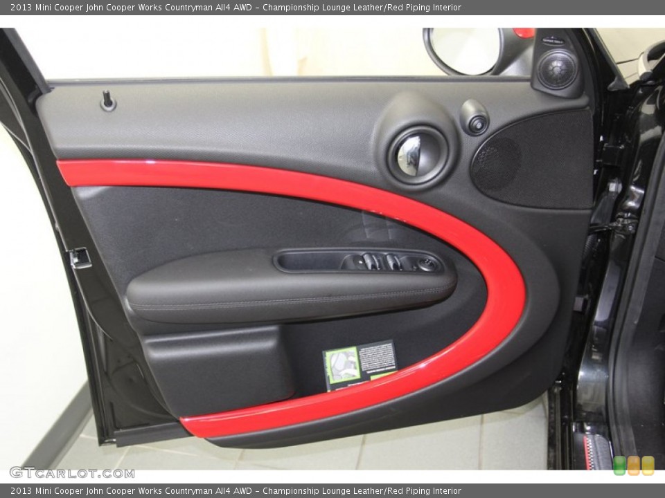 Championship Lounge Leather/Red Piping Interior Door Panel for the 2013 Mini Cooper John Cooper Works Countryman All4 AWD #79481633