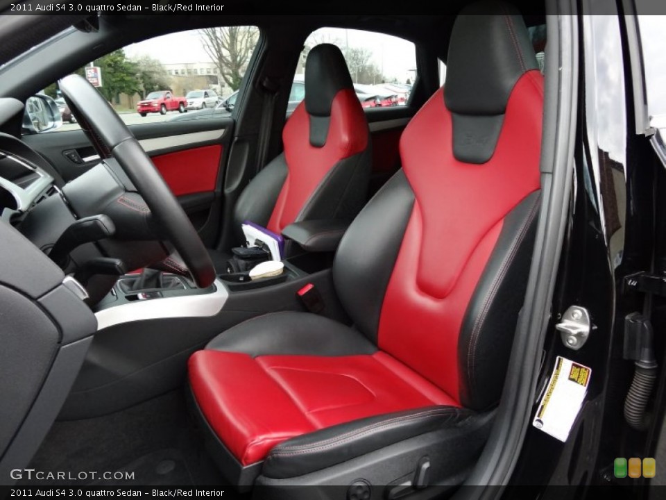 Black/Red Interior Front Seat for the 2011 Audi S4 3.0 quattro Sedan #79488448