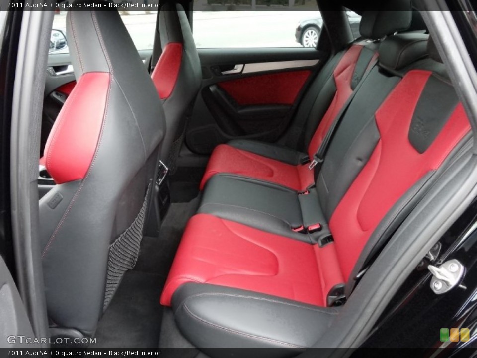 Black/Red Interior Rear Seat for the 2011 Audi S4 3.0 quattro Sedan #79488554