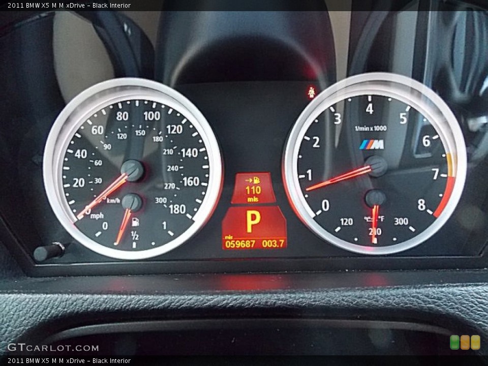 Black Interior Gauges for the 2011 BMW X5 M M xDrive #79488701