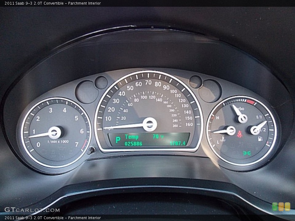 Parchment Interior Gauges for the 2011 Saab 9-3 2.0T Convertible #79489277