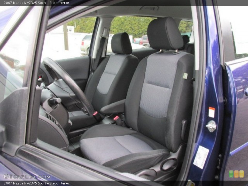 Black Interior Front Seat for the 2007 Mazda MAZDA5 Sport #79492688