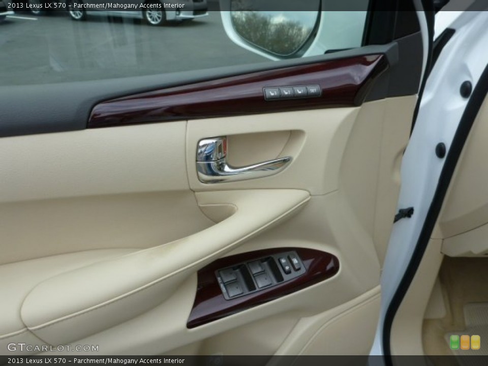 Parchment/Mahogany Accents Interior Controls for the 2013 Lexus LX 570 #79499348