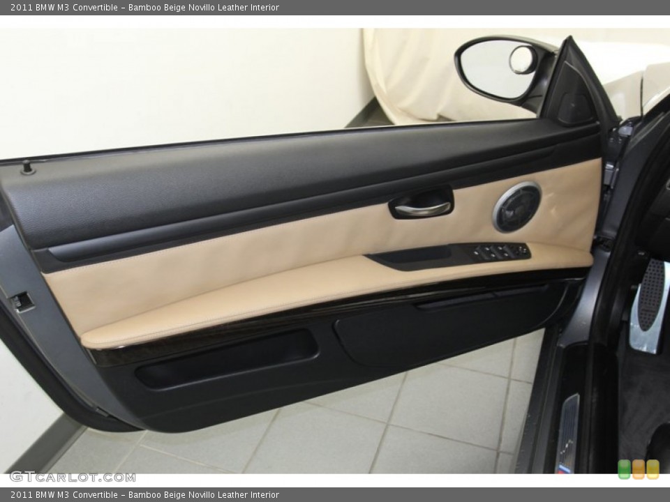 Bamboo Beige Novillo Leather Interior Door Panel for the 2011 BMW M3 Convertible #79504922