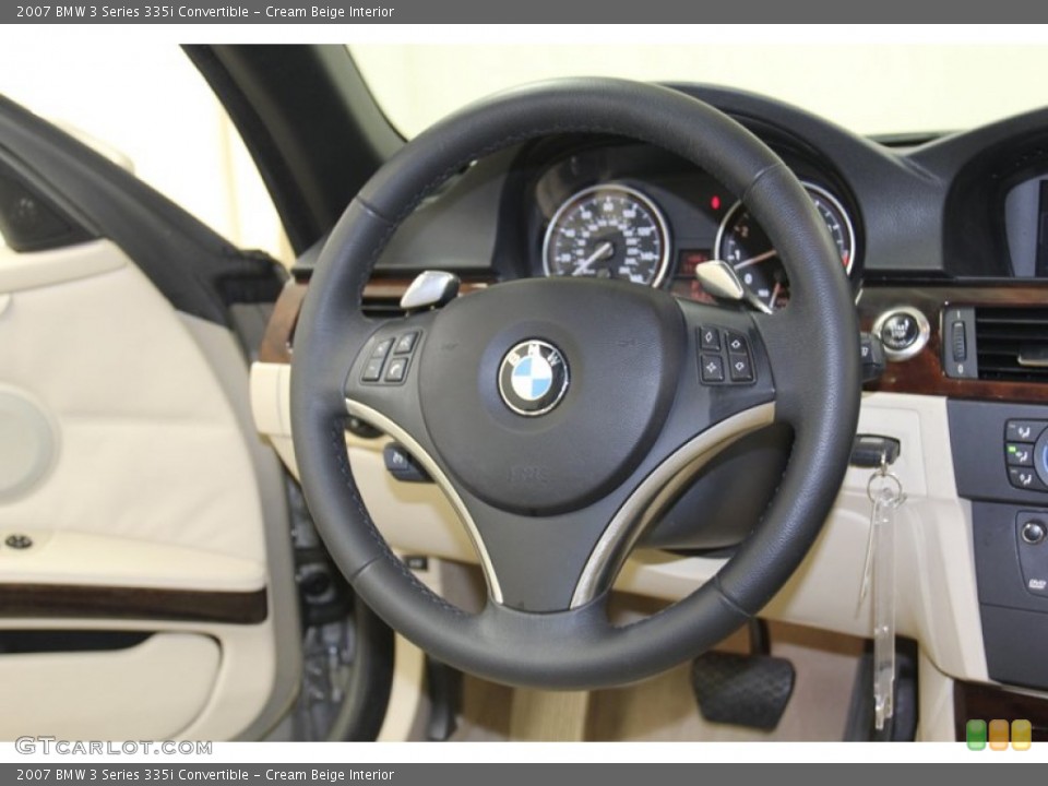 Cream Beige Interior Steering Wheel for the 2007 BMW 3 Series 335i Convertible #79508698