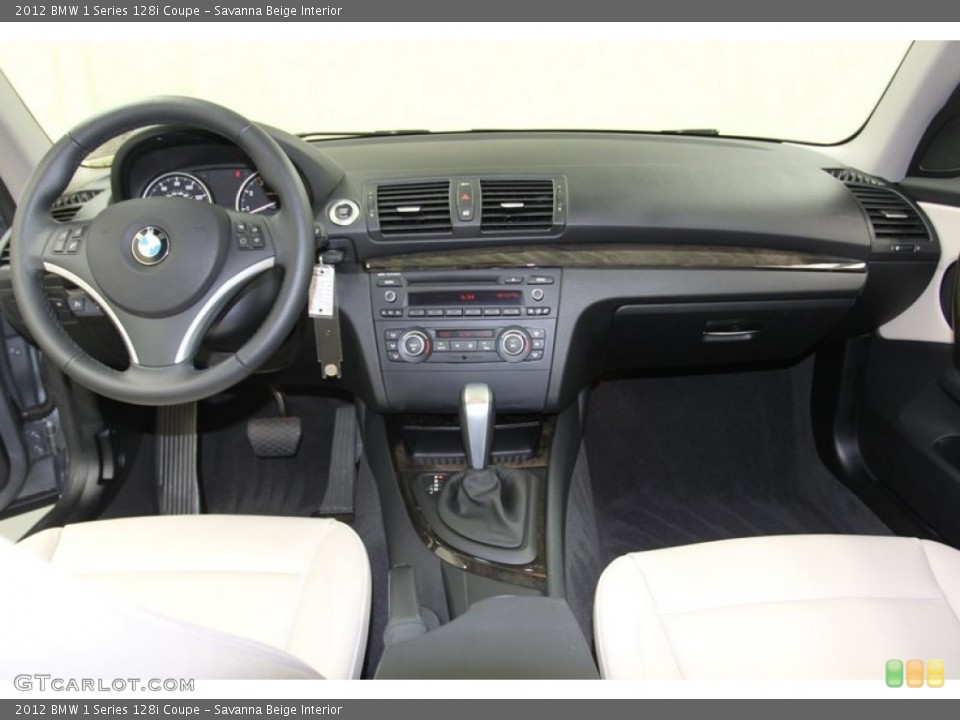 Savanna Beige Interior Dashboard for the 2012 BMW 1 Series 128i Coupe #79510085