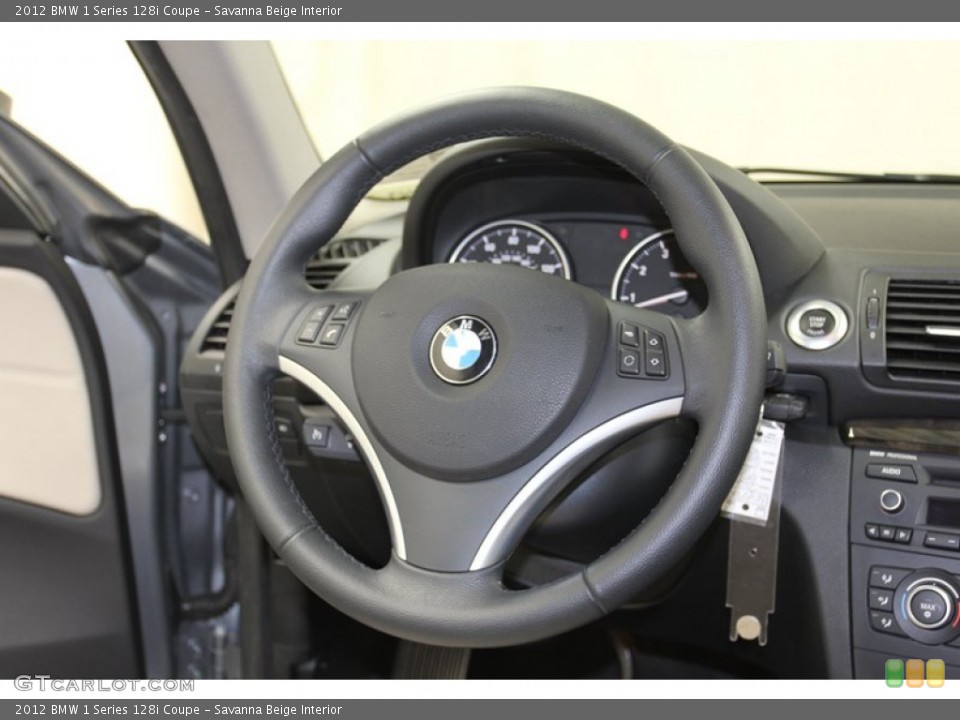 Savanna Beige Interior Steering Wheel for the 2012 BMW 1 Series 128i Coupe #79510286