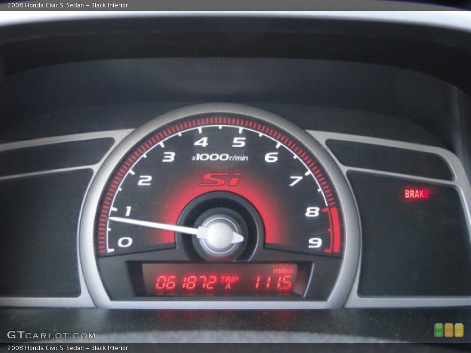 Black Interior Gauges for the 2008 Honda Civic Si Sedan #79519081