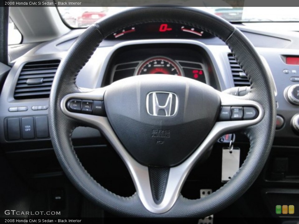 Black Interior Steering Wheel for the 2008 Honda Civic Si Sedan #79519215