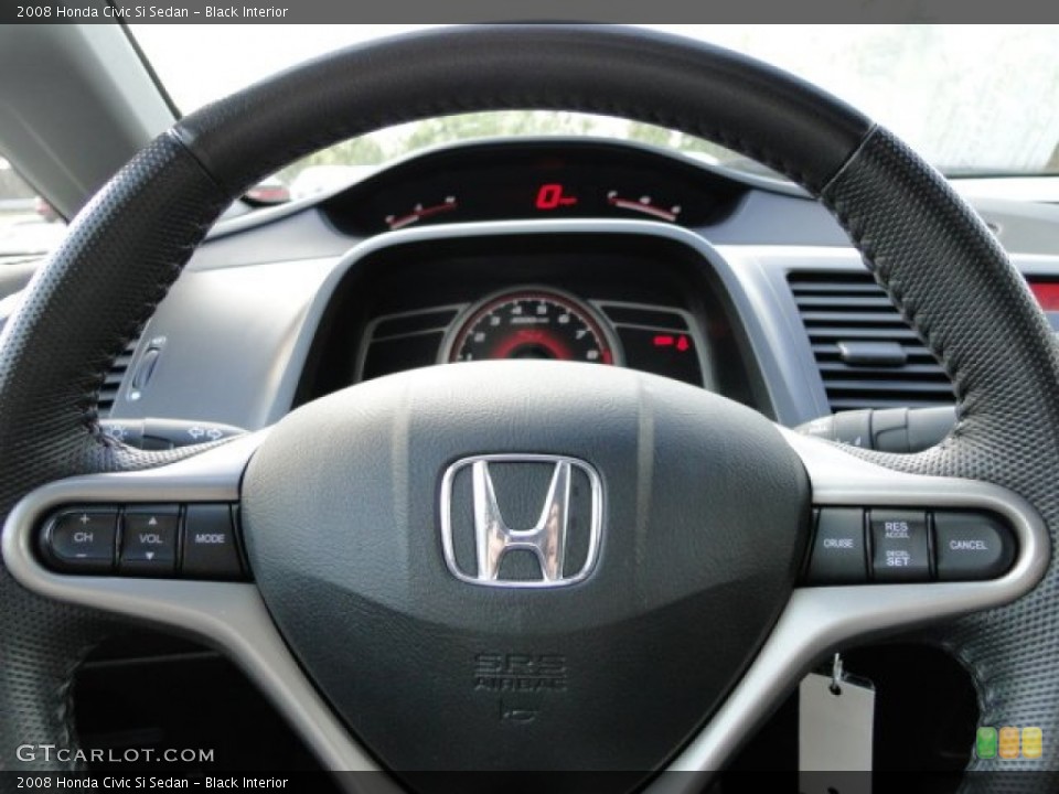 Black Interior Steering Wheel for the 2008 Honda Civic Si Sedan #79519384