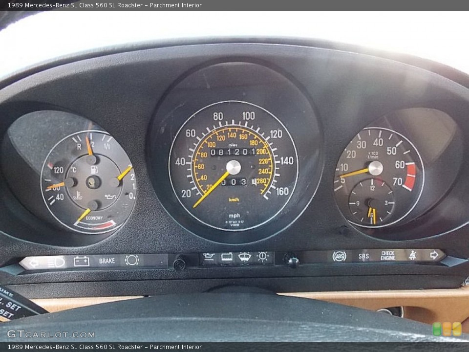 Parchment Interior Gauges for the 1989 Mercedes-Benz SL Class 560 SL Roadster #79531987