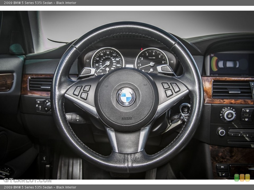 Black Interior Steering Wheel for the 2009 BMW 5 Series 535i Sedan #79537598