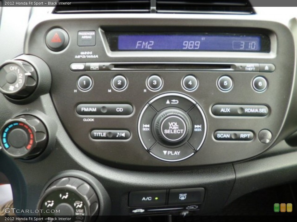 Black Interior Controls for the 2012 Honda Fit Sport #79546804
