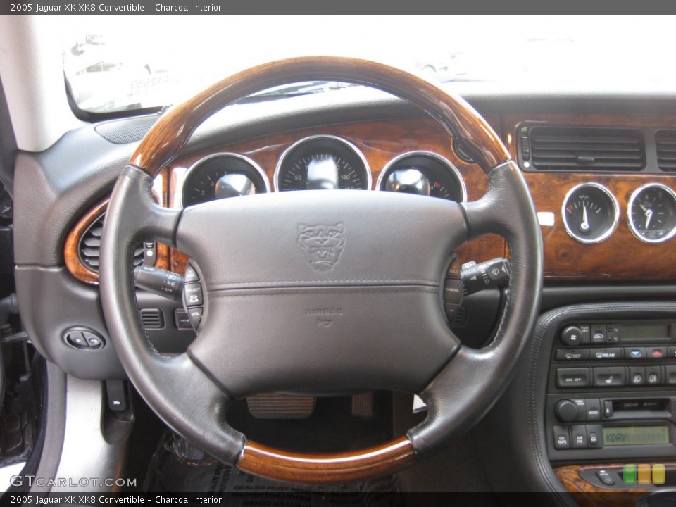 Charcoal Interior Steering Wheel for the 2005 Jaguar XK XK8 Convertible #79547374