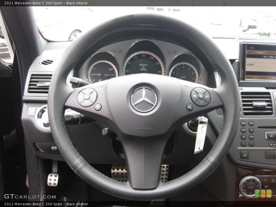 Black Interior Steering Wheel for the 2011 Mercedes-Benz C 300 Sport #79549048