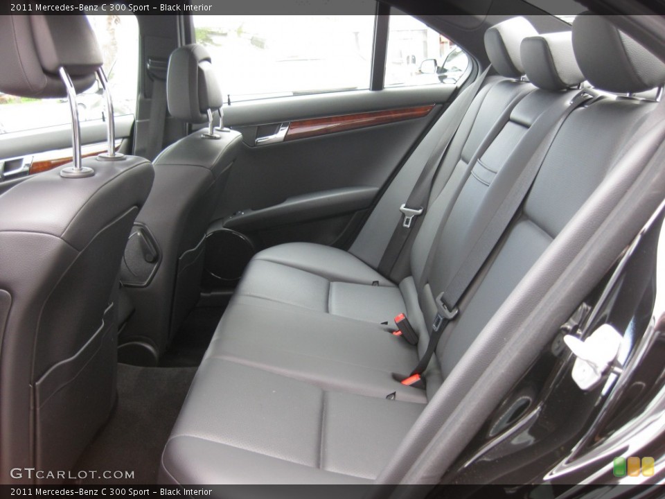 Black Interior Rear Seat for the 2011 Mercedes-Benz C 300 Sport #79549753