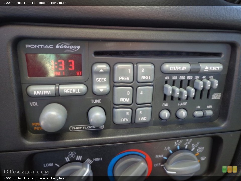 Ebony Interior Controls for the 2001 Pontiac Firebird Coupe #79555090
