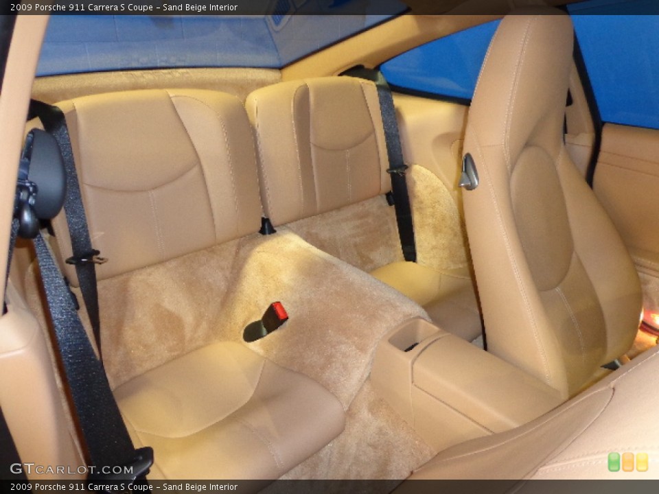 Sand Beige Interior Rear Seat for the 2009 Porsche 911 Carrera S Coupe #79556068