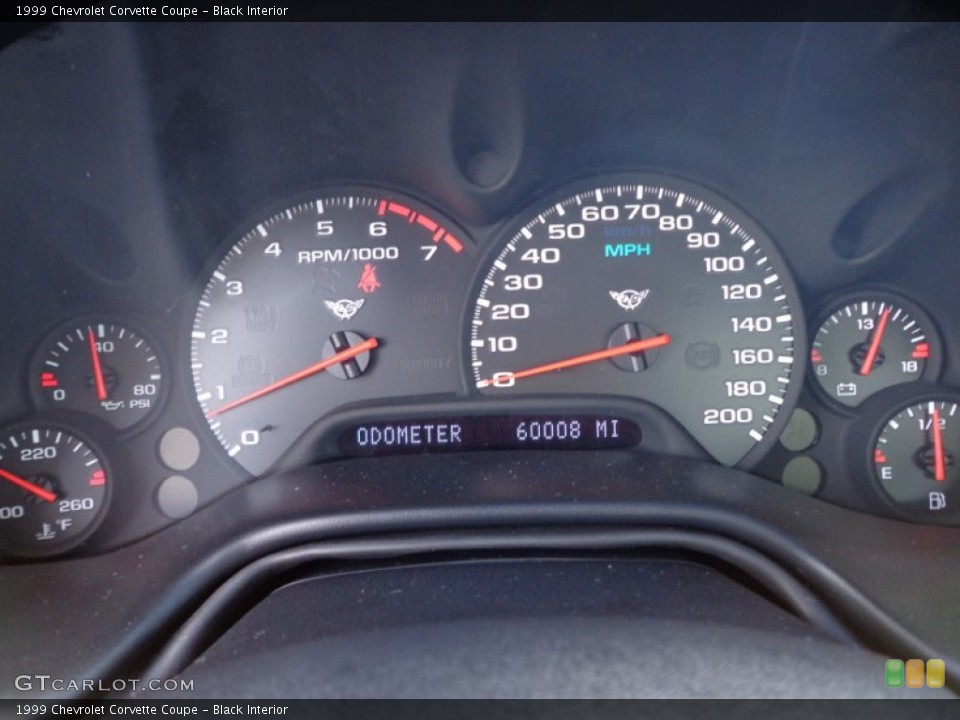 Black Interior Gauges for the 1999 Chevrolet Corvette Coupe #79559296