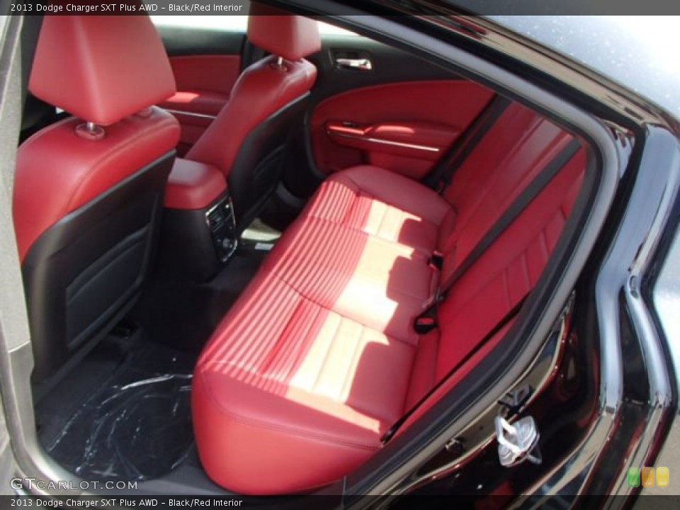 Black/Red Interior Rear Seat for the 2013 Dodge Charger SXT Plus AWD #79560643