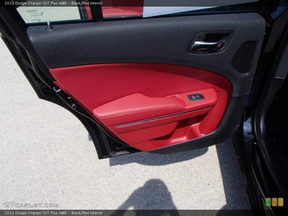 Black/Red Interior Door Panel for the 2013 Dodge Charger SXT Plus AWD #79560654
