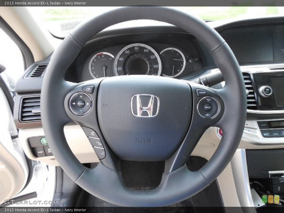 Ivory Interior Steering Wheel for the 2013 Honda Accord EX-L Sedan #79563058