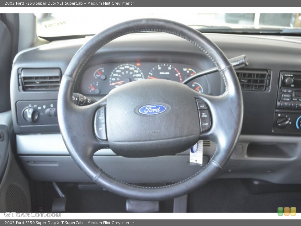 Medium Flint Grey Interior Steering Wheel for the 2003 Ford F250 Super Duty XLT SuperCab #79573168