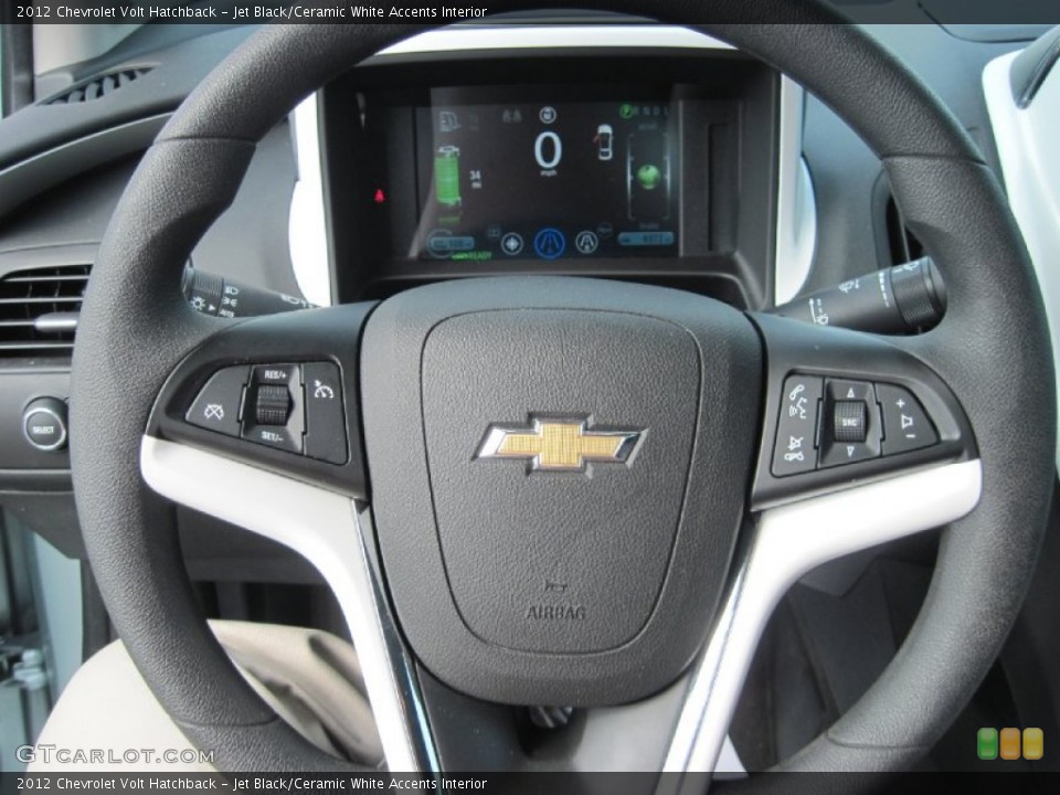Jet Black/Ceramic White Accents Interior Steering Wheel for the 2012 Chevrolet Volt Hatchback #79578453