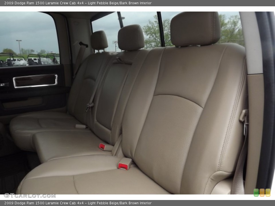 Light Pebble Beige/Bark Brown Interior Rear Seat for the 2009 Dodge Ram 1500 Laramie Crew Cab 4x4 #79579493