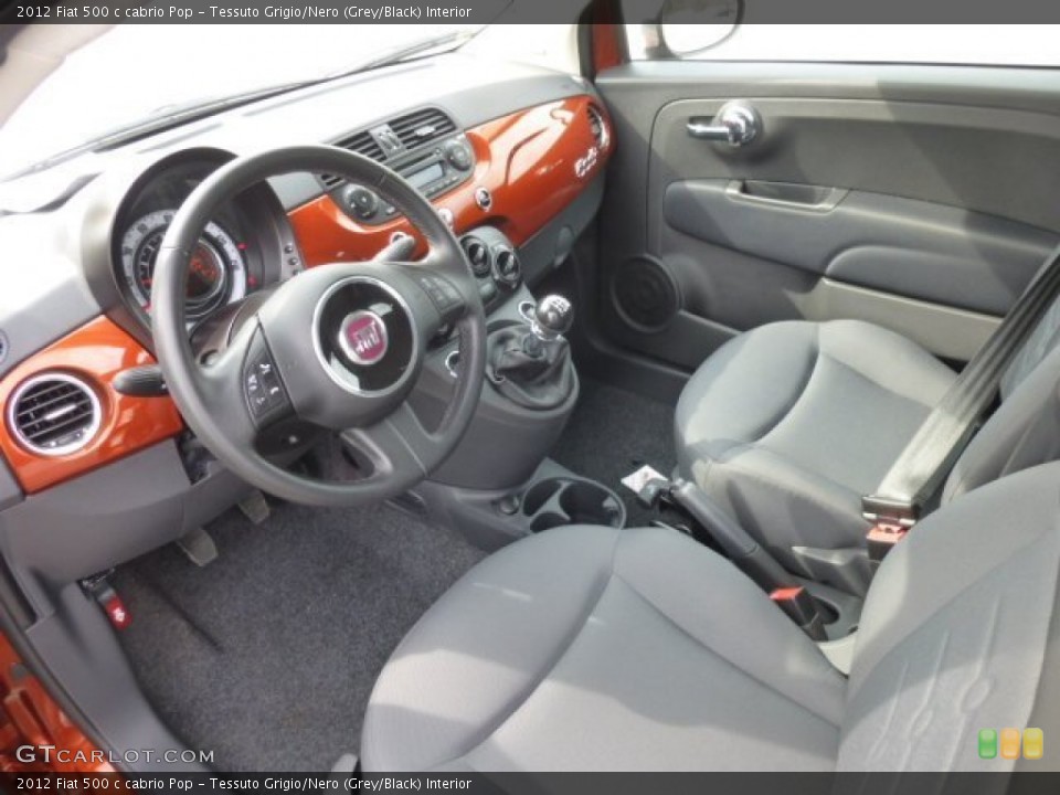 Tessuto Grigio/Nero (Grey/Black) Interior Prime Interior for the 2012 Fiat 500 c cabrio Pop #79584670