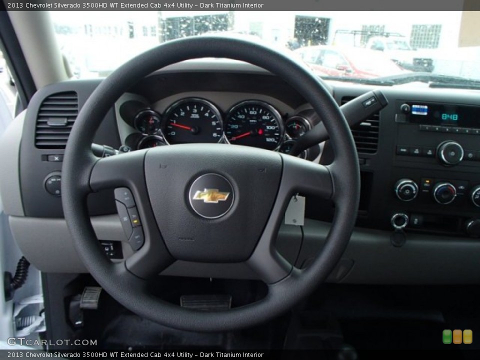 Dark Titanium Interior Steering Wheel for the 2013 Chevrolet Silverado 3500HD WT Extended Cab 4x4 Utility #79586593