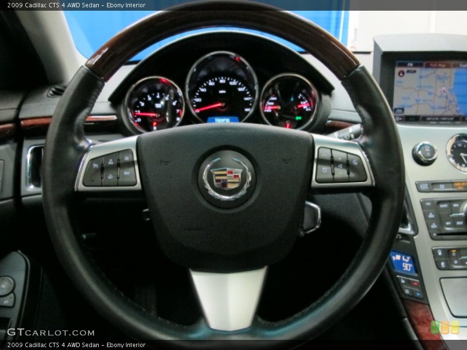 Ebony Interior Steering Wheel for the 2009 Cadillac CTS 4 AWD Sedan #79589921