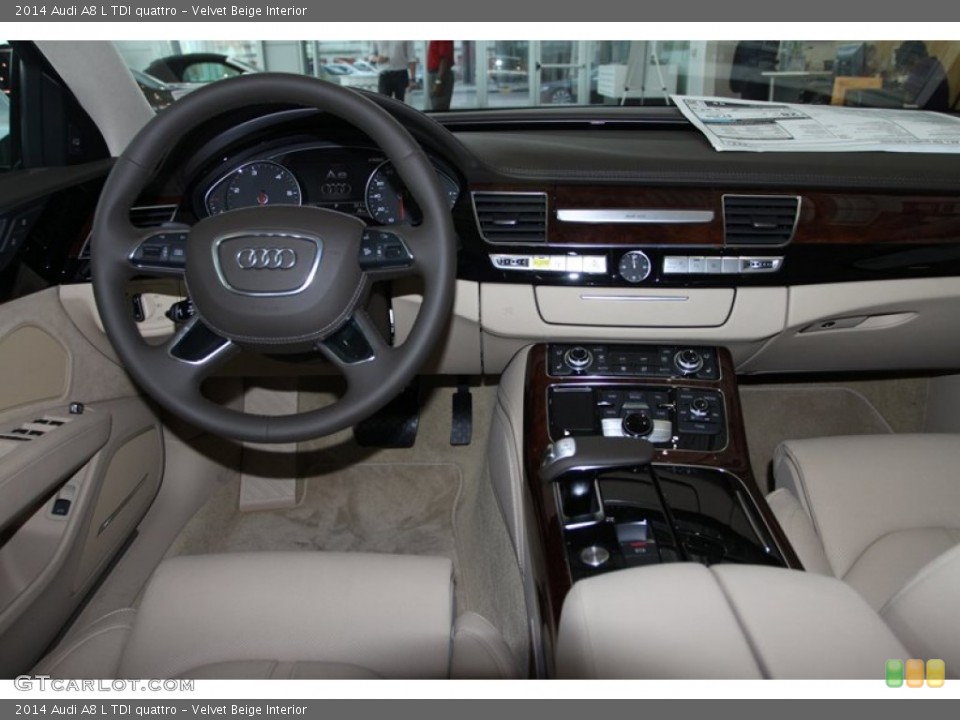 Velvet Beige Interior Dashboard for the 2014 Audi A8 L TDI quattro #79589972