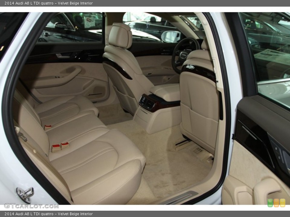 Velvet Beige Interior Rear Seat for the 2014 Audi A8 L TDI quattro #79590115