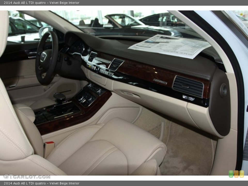 Velvet Beige Interior Dashboard for the 2014 Audi A8 L TDI quattro #79590156