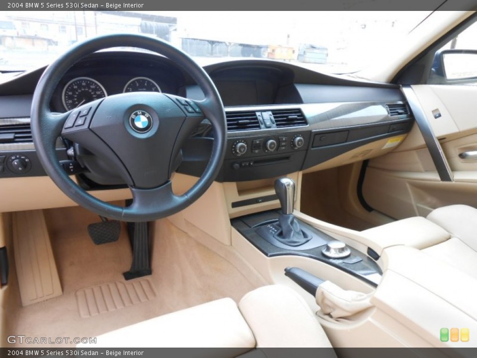 Beige Interior Prime Interior for the 2004 BMW 5 Series 530i Sedan #79608951
