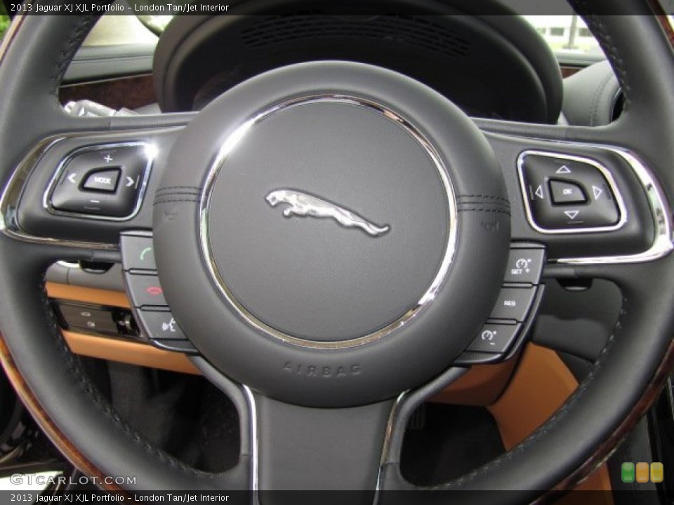 London Tan/Jet Interior Steering Wheel for the 2013 Jaguar XJ XJL Portfolio #79609607