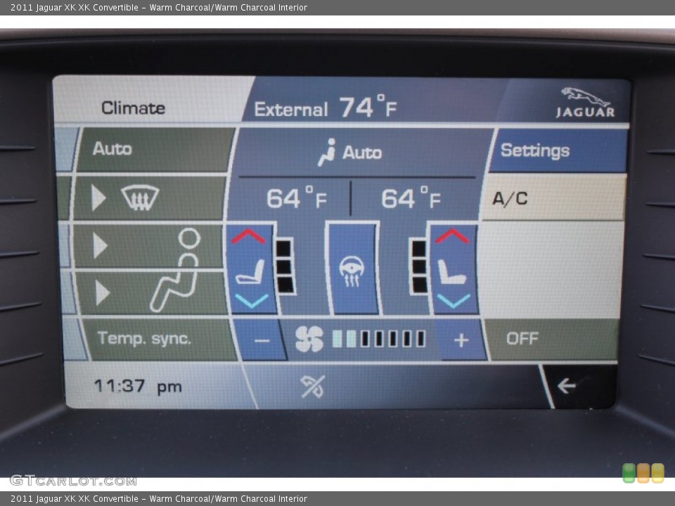 Warm Charcoal/Warm Charcoal Interior Controls for the 2011 Jaguar XK XK Convertible #79612087