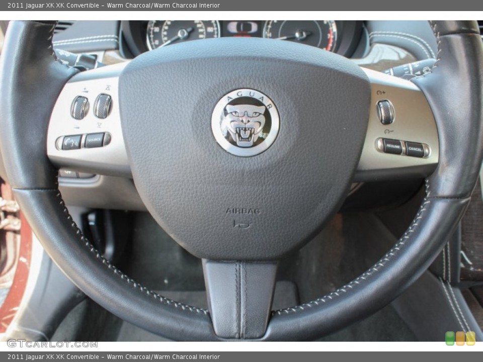 Warm Charcoal/Warm Charcoal Interior Steering Wheel for the 2011 Jaguar XK XK Convertible #79612148