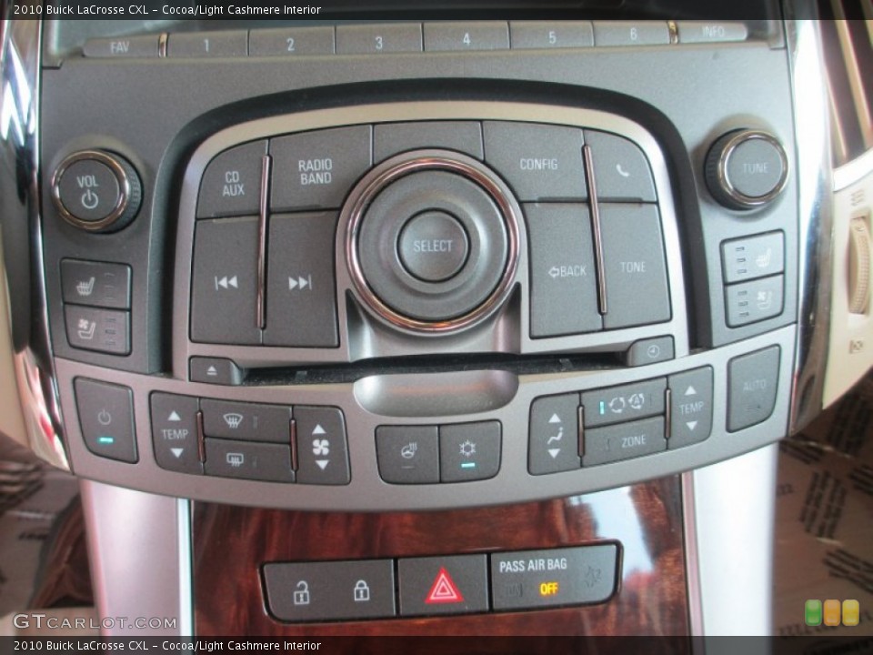 Cocoa/Light Cashmere Interior Controls for the 2010 Buick LaCrosse CXL #79612534