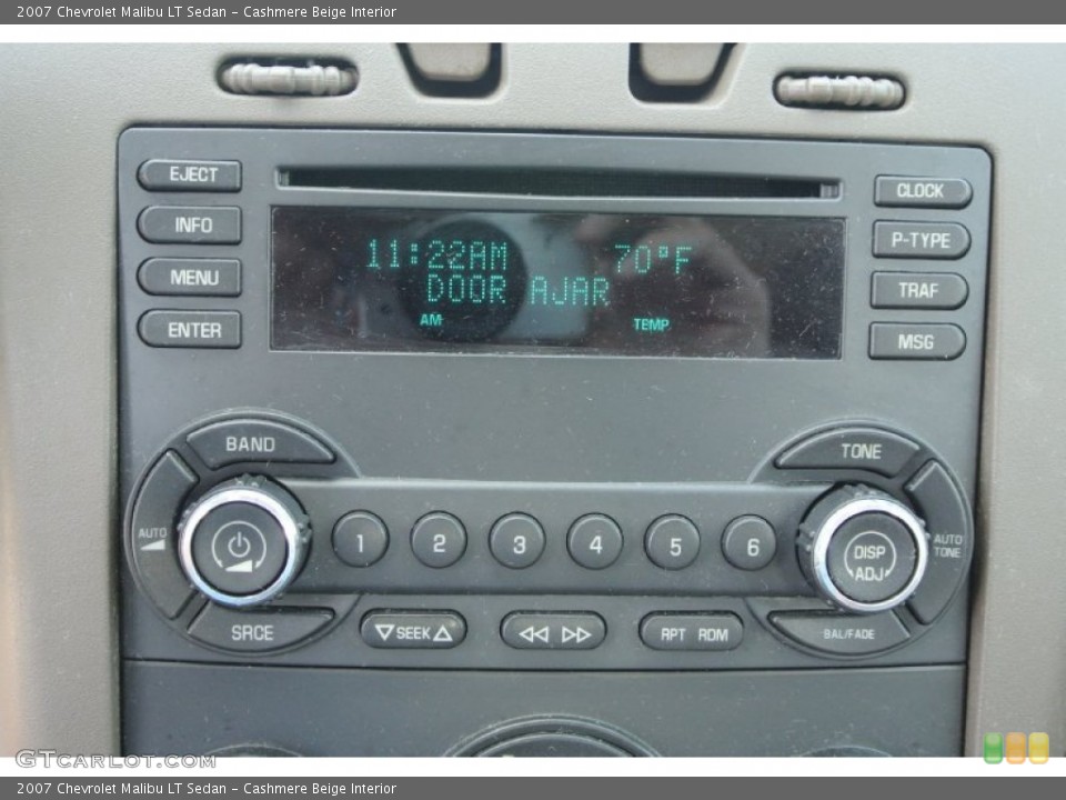 Cashmere Beige Interior Audio System for the 2007 Chevrolet Malibu LT Sedan #79612664