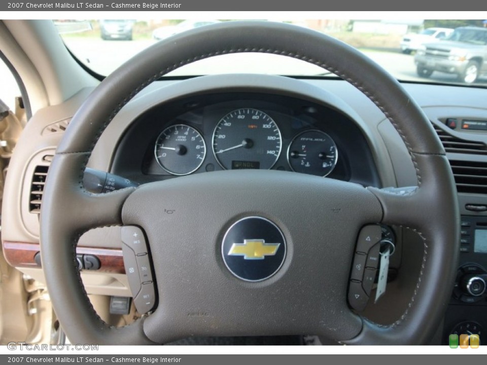 Cashmere Beige Interior Steering Wheel for the 2007 Chevrolet Malibu LT Sedan #79612684