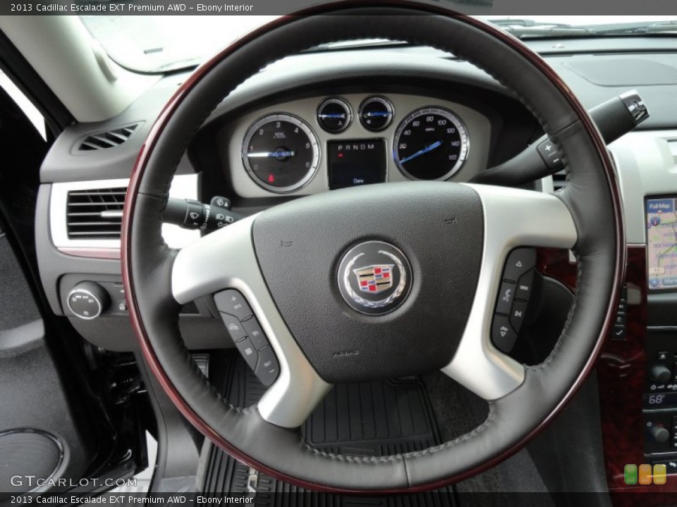 Ebony Interior Steering Wheel for the 2013 Cadillac Escalade EXT Premium AWD #79617681
