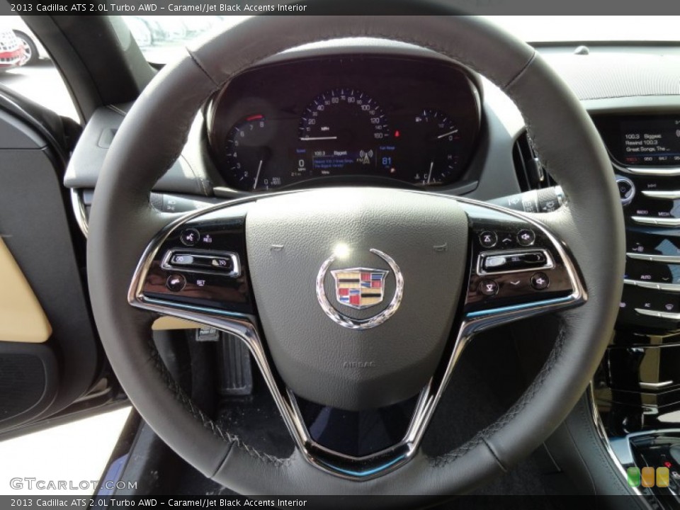Caramel/Jet Black Accents Interior Steering Wheel for the 2013 Cadillac ATS 2.0L Turbo AWD #79619311