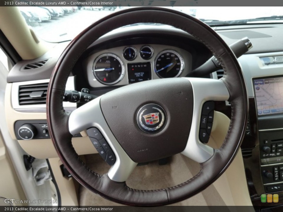 Cashmere/Cocoa Interior Steering Wheel for the 2013 Cadillac Escalade Luxury AWD #79620034
