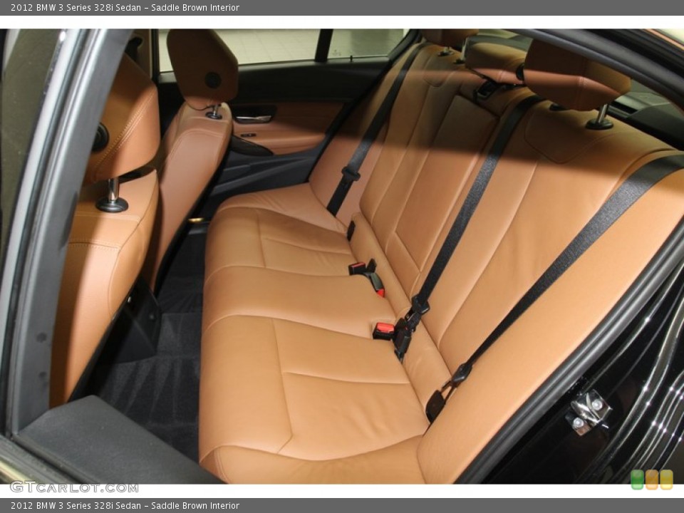 Saddle Brown Interior Rear Seat for the 2012 BMW 3 Series 328i Sedan #79621249