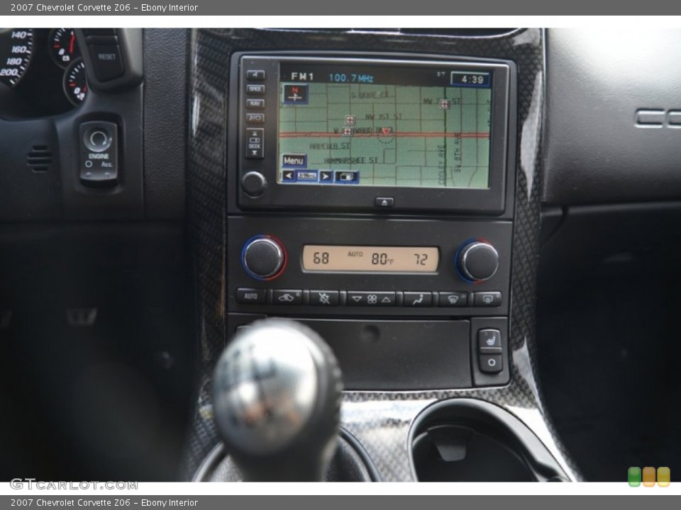 Ebony Interior Navigation for the 2007 Chevrolet Corvette Z06 #79630545