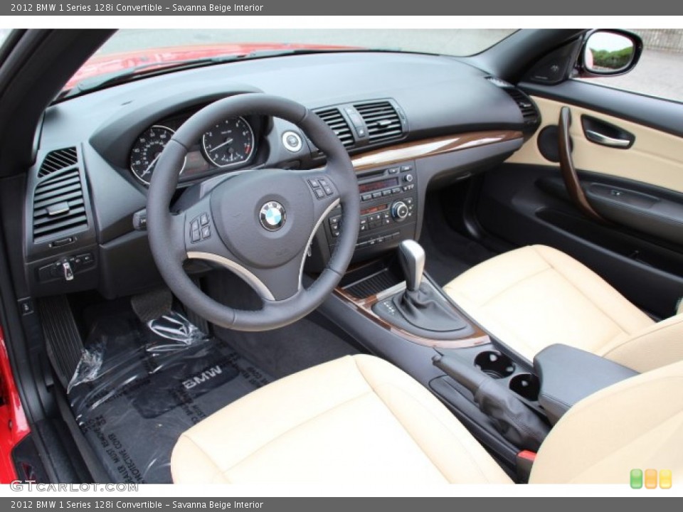 Savanna Beige Interior Prime Interior for the 2012 BMW 1 Series 128i Convertible #79632853