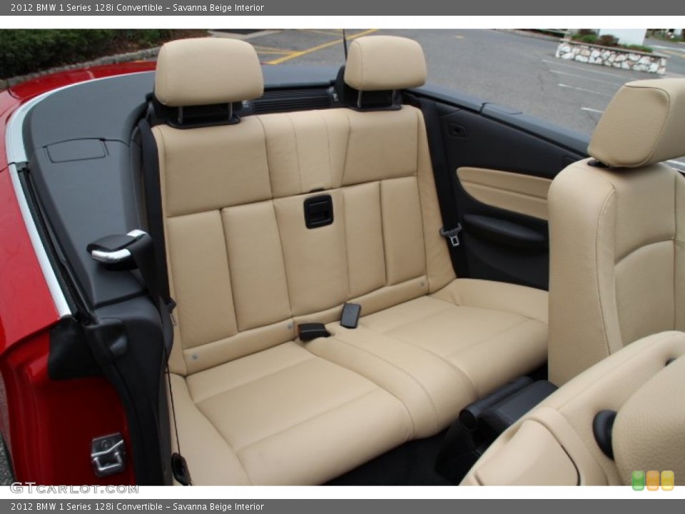 Savanna Beige Interior Rear Seat for the 2012 BMW 1 Series 128i Convertible #79633074