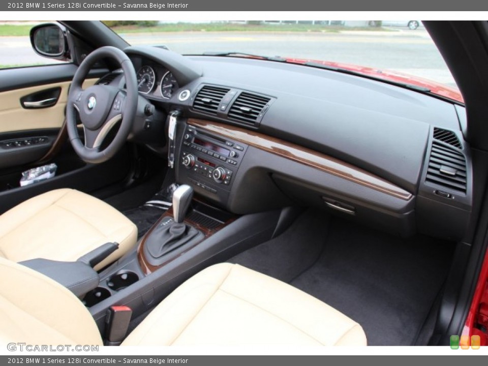 Savanna Beige Interior Dashboard for the 2012 BMW 1 Series 128i Convertible #79633088